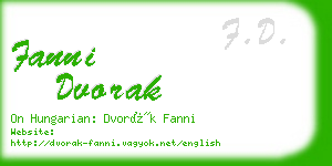 fanni dvorak business card